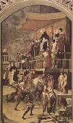 BERRUGUETE, Pedro Court of Inquisition chaired by St Dominic (mk08) Spain oil painting artist